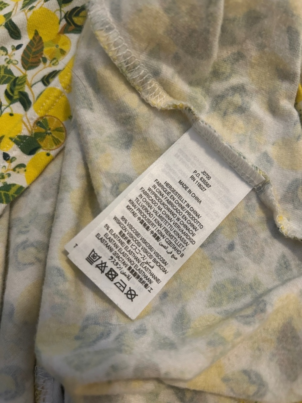 BODEN Lavinia Jersey Wrap Dress In Ivory Lemon Vine- 14L - Picture 9 of 9